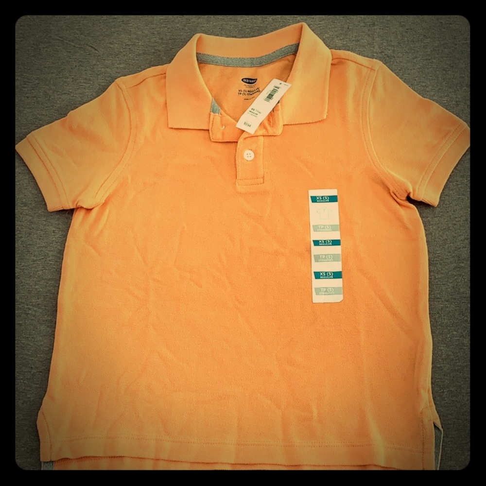 OLD NAVY Girl’s Collared Orange Polo Shirt Size 5 NWT